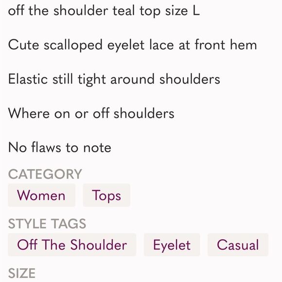 Xhilaration Teal On/Off Shoulder Blouse. Size X-Large. - Picture 11 of 11